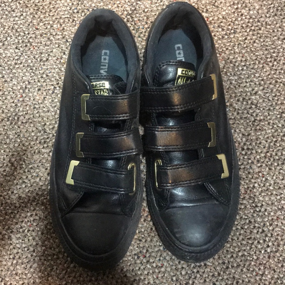 Black and Gold Converse Sneakers